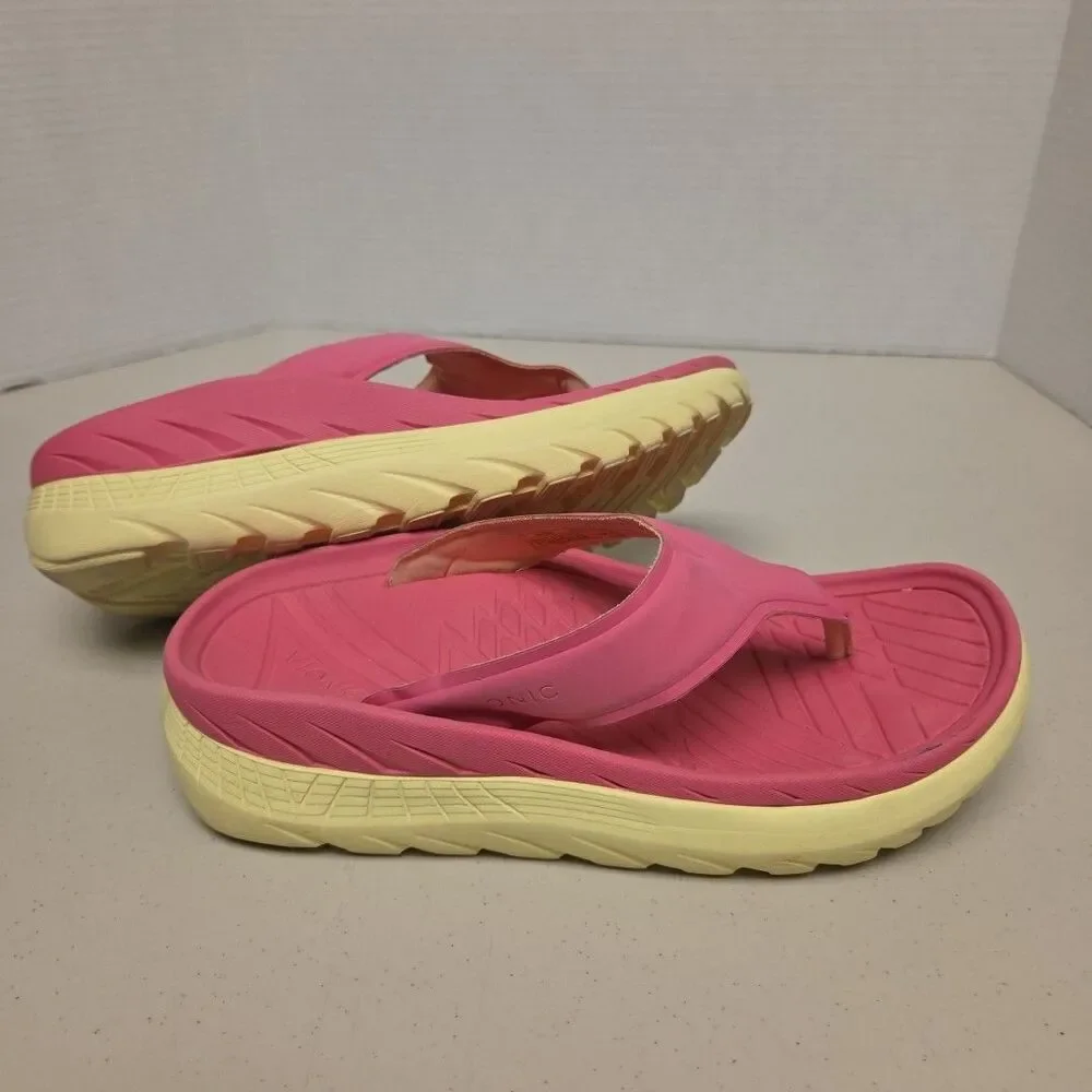 Vionic Sandals Womens Size 8 Pink Open Toe Thong Flip Flop Restore Summer